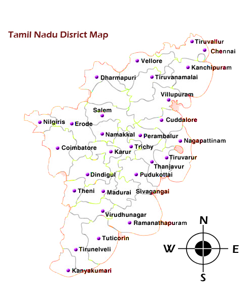 Tamil nadu District Map